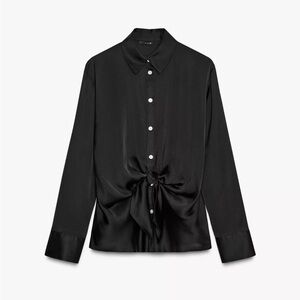 Zara SATIN SHIRT WITH KNOT
